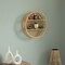 Vintiquewise Decorative Rattan Round Display Shelf With 2 Shelves for The Dining Room, Living Room, or Office. QI004514 - alternate 2